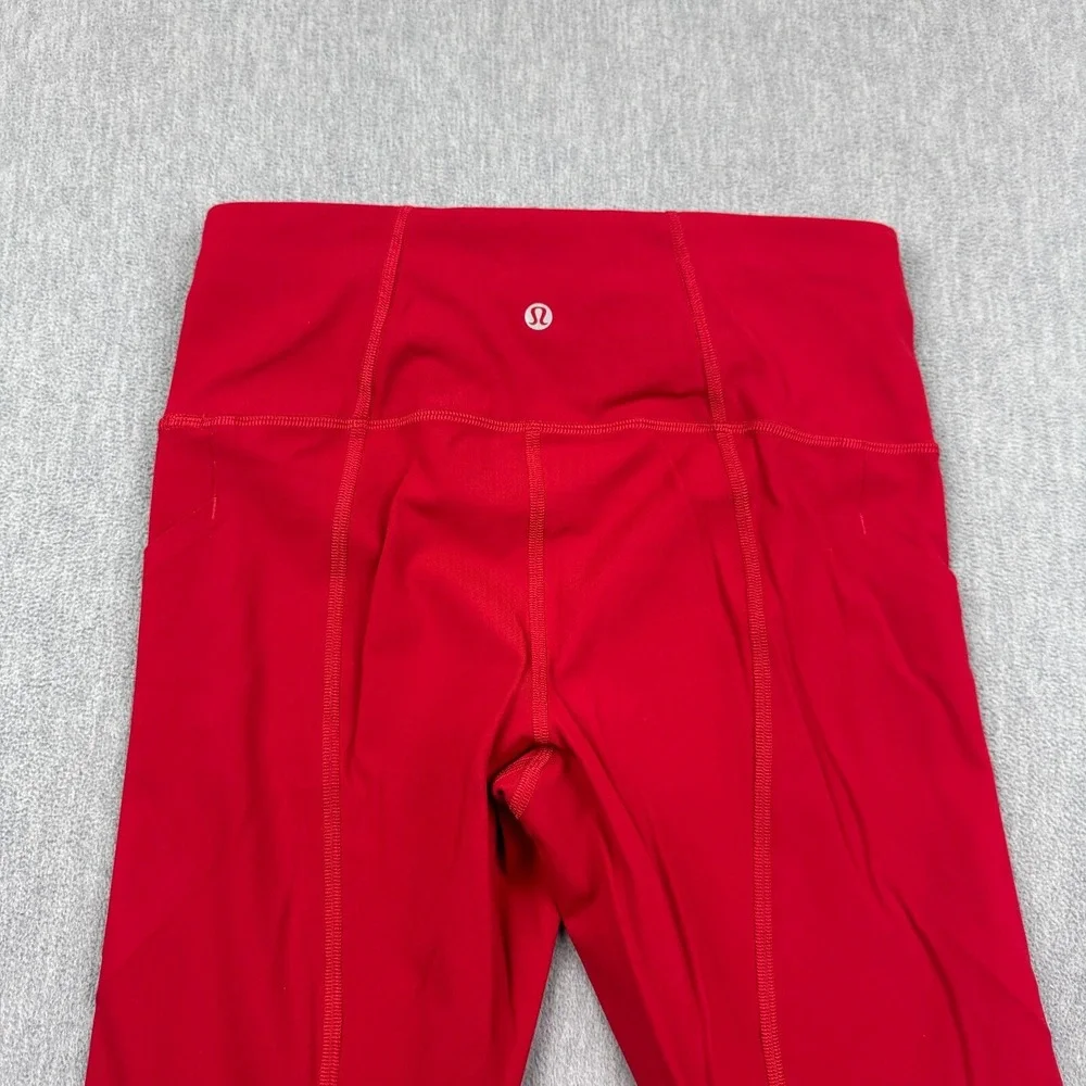 Lululemon Leggings Womens 6 Red Pace Rival High Rise Crop 22